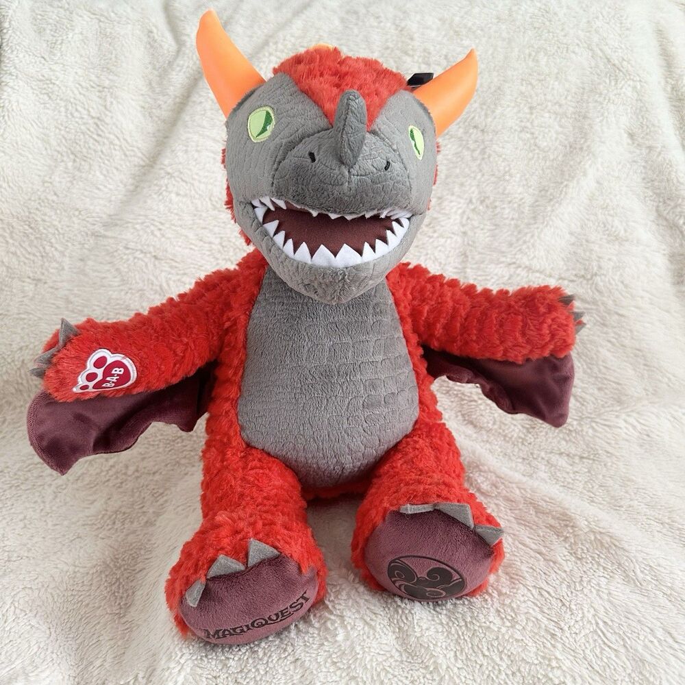Build A Bear Great Wolf Lodge MagiQuest Charlock Magic Quest Red Dragon Plush